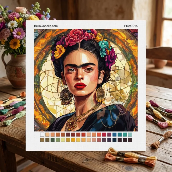 Frida Kahlo portré Alphonse Mucha stílusban – FR24-015