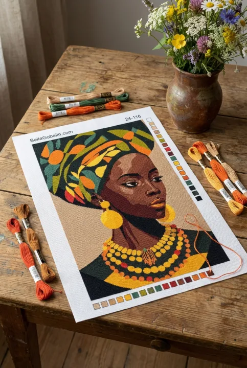 Afro hölgy portréja