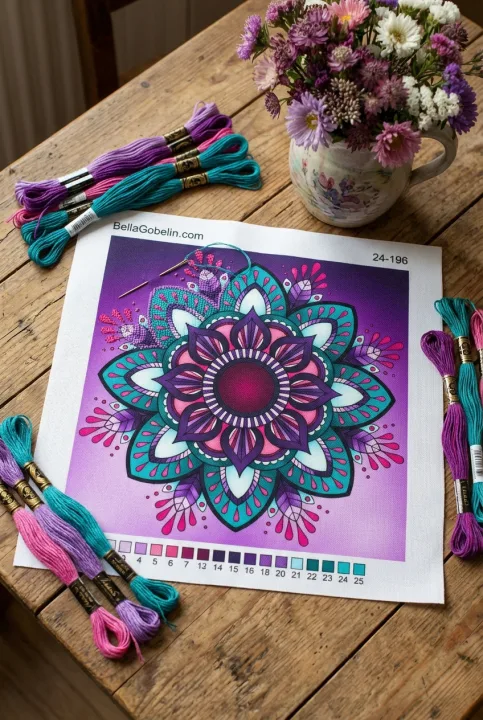 Mandala virágok részlet