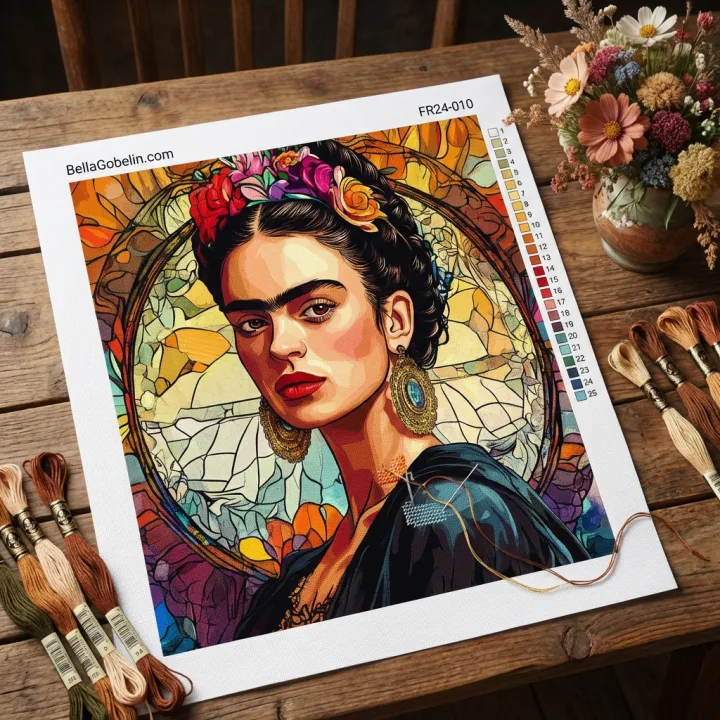Frida Kahlo portré Alphonse Mucha stílusban – FR24-010