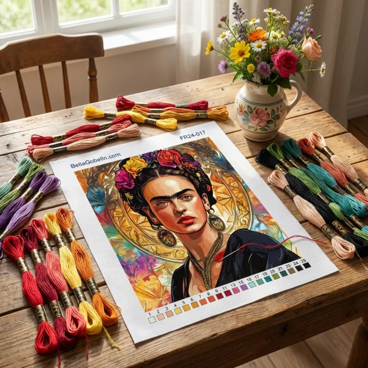 Frida Kahlo portré Alphonse Mucha stílusban – FR24-017