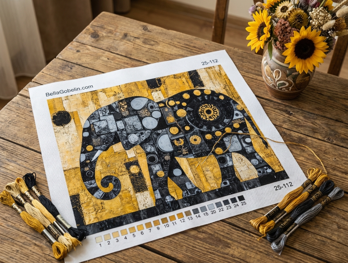 Elefánt Klimt stílusban