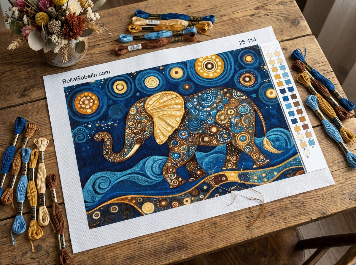 Elefánt Klimt stílusban