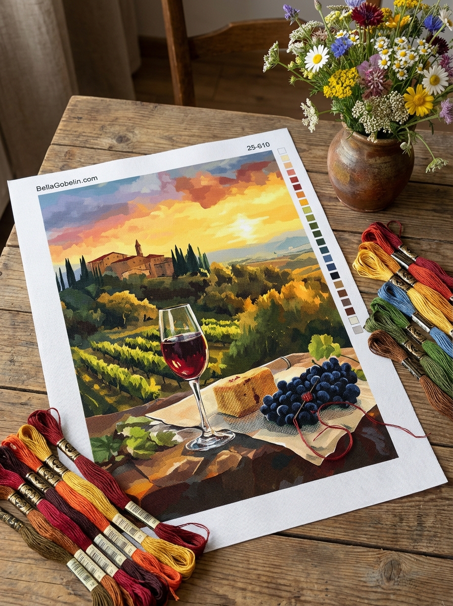 Naplemente, Toszkána, Chianti, Bor