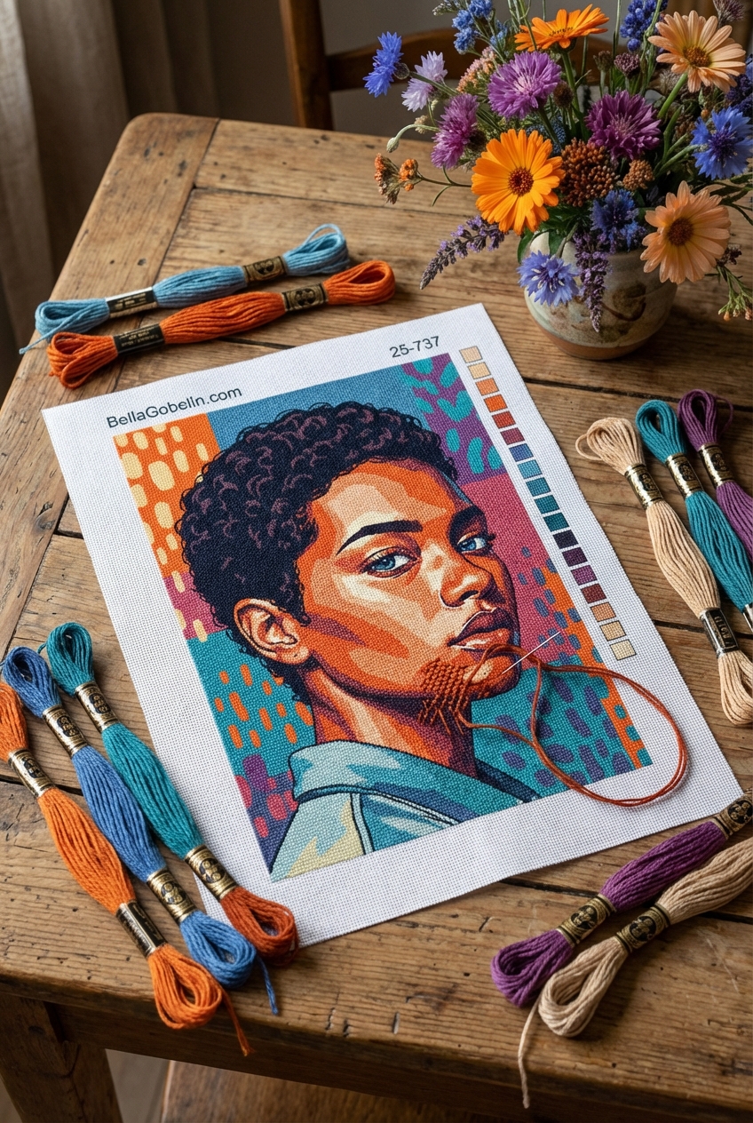 Gyönyörű afro lány kék szemekkel