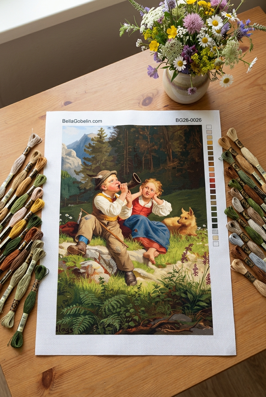 Wilhelm Blass - Alpesi jelenet replika