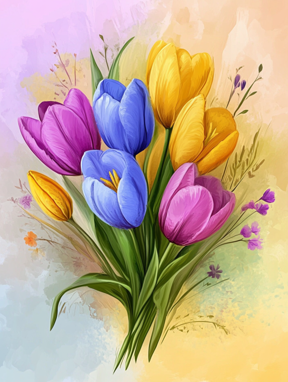 Színes tulipánok