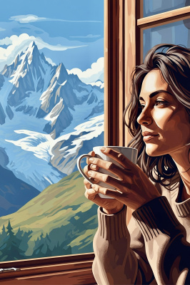 Kávés portré a Mont Blanc-nál
