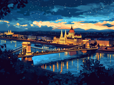 Budapest éjjel - Lánchíd