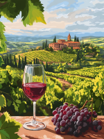 Csodás tájkép Toszkánában, Chianti, Bor